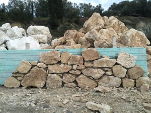 stone work test for the megalithari project in corfu